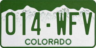 CO license plate 014WFV