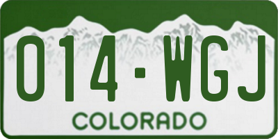 CO license plate 014WGJ