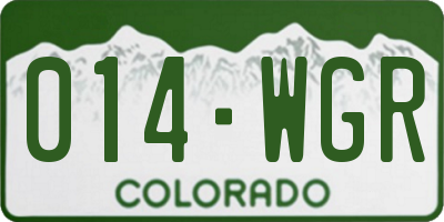 CO license plate 014WGR