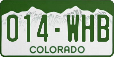 CO license plate 014WHB