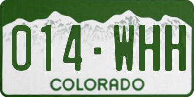 CO license plate 014WHH