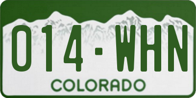 CO license plate 014WHN