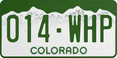 CO license plate 014WHP