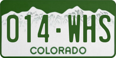 CO license plate 014WHS