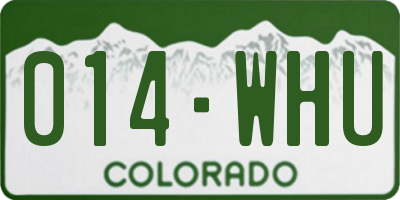 CO license plate 014WHU