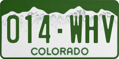 CO license plate 014WHV