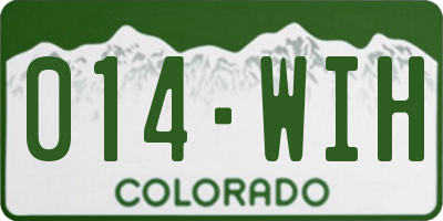 CO license plate 014WIH