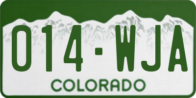 CO license plate 014WJA