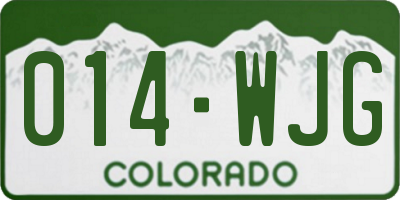 CO license plate 014WJG