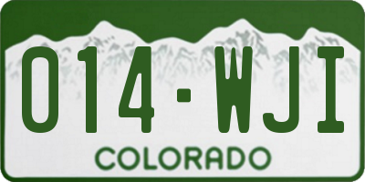 CO license plate 014WJI