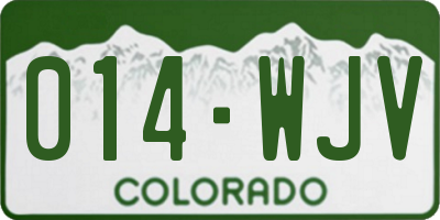 CO license plate 014WJV