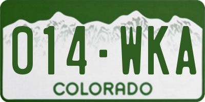 CO license plate 014WKA