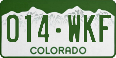 CO license plate 014WKF