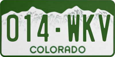 CO license plate 014WKV