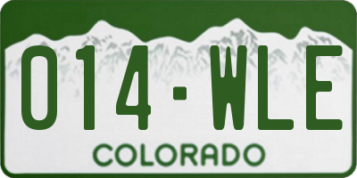 CO license plate 014WLE