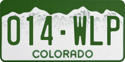 CO license plate 014WLP
