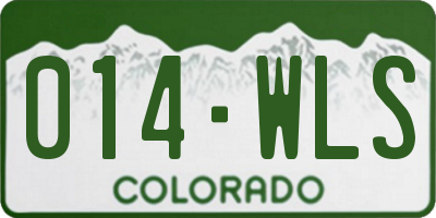 CO license plate 014WLS