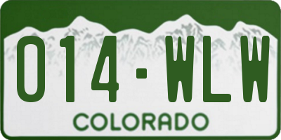 CO license plate 014WLW