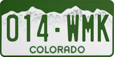 CO license plate 014WMK