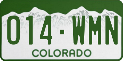 CO license plate 014WMN
