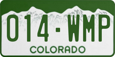 CO license plate 014WMP