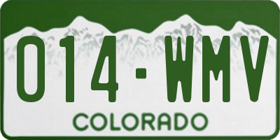 CO license plate 014WMV