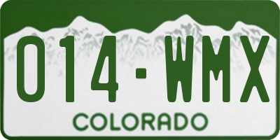 CO license plate 014WMX
