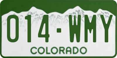 CO license plate 014WMY