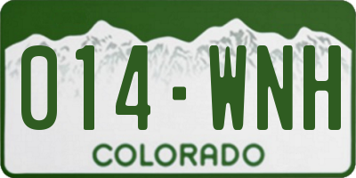 CO license plate 014WNH