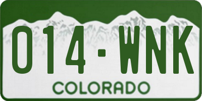 CO license plate 014WNK