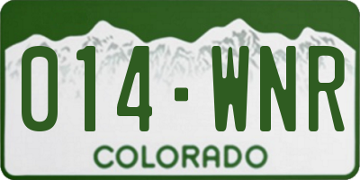 CO license plate 014WNR