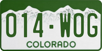 CO license plate 014WOG