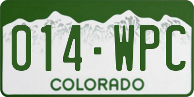CO license plate 014WPC