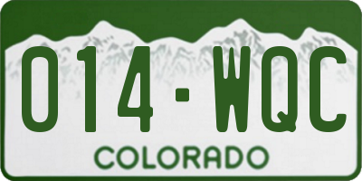 CO license plate 014WQC