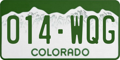 CO license plate 014WQG
