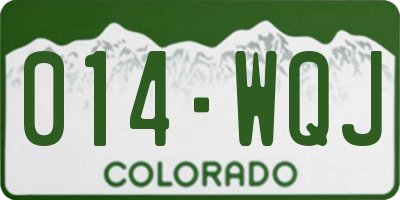 CO license plate 014WQJ