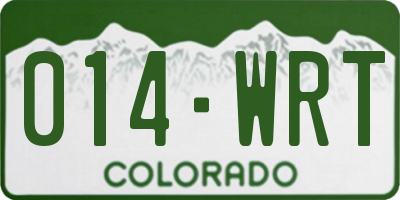 CO license plate 014WRT