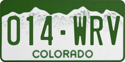 CO license plate 014WRV