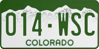CO license plate 014WSC