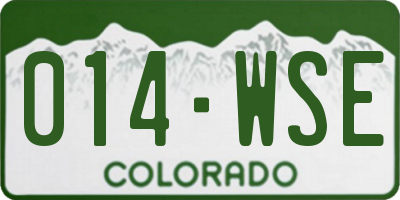 CO license plate 014WSE