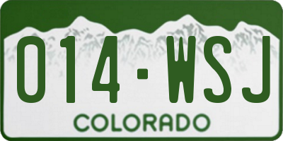 CO license plate 014WSJ