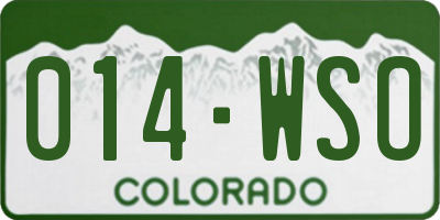 CO license plate 014WSO