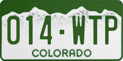 CO license plate 014WTP