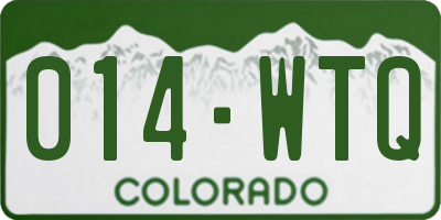 CO license plate 014WTQ