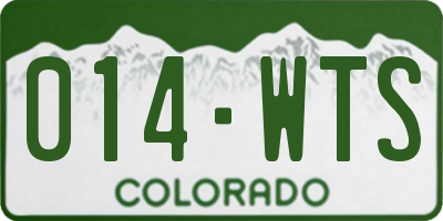 CO license plate 014WTS