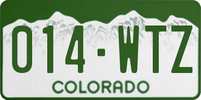 CO license plate 014WTZ