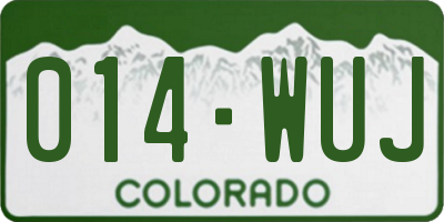 CO license plate 014WUJ