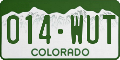 CO license plate 014WUT