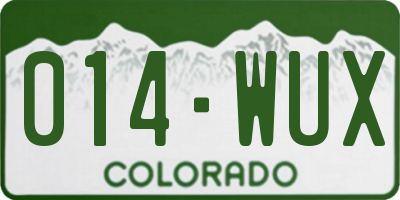 CO license plate 014WUX