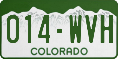 CO license plate 014WVH